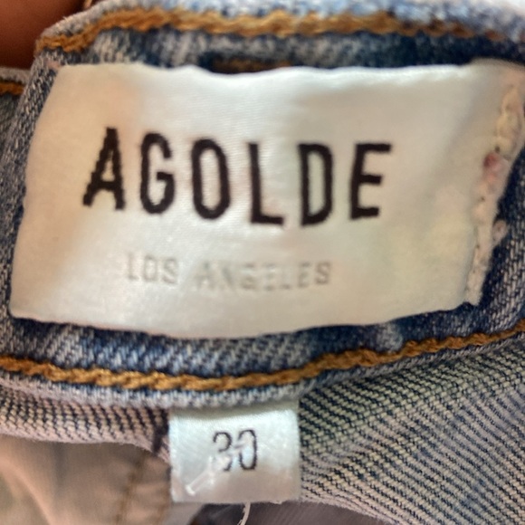 AGOLDE Riley High Rise Straight Crop in Shiver Organic Cotton Sz 30 - Picture 7 of 7